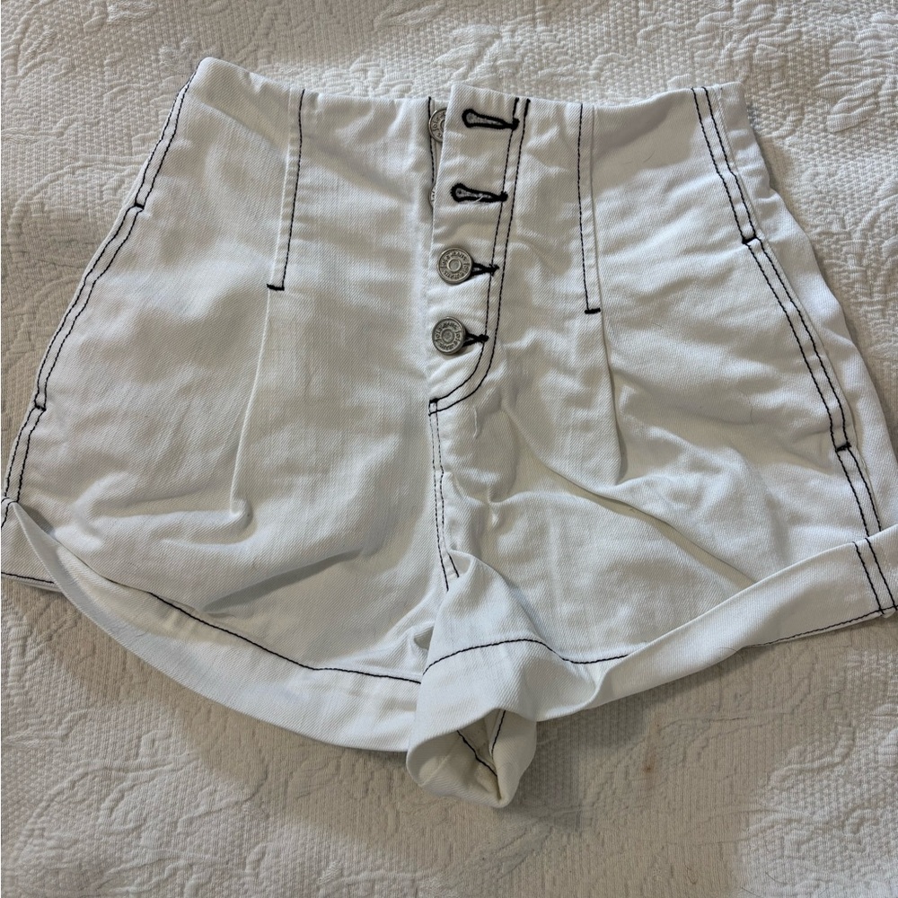 Joie High Rise White Shorts